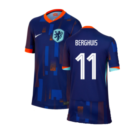 Netherlands Steven Berghuis 11 Away Soccer Jersey Euro 2024