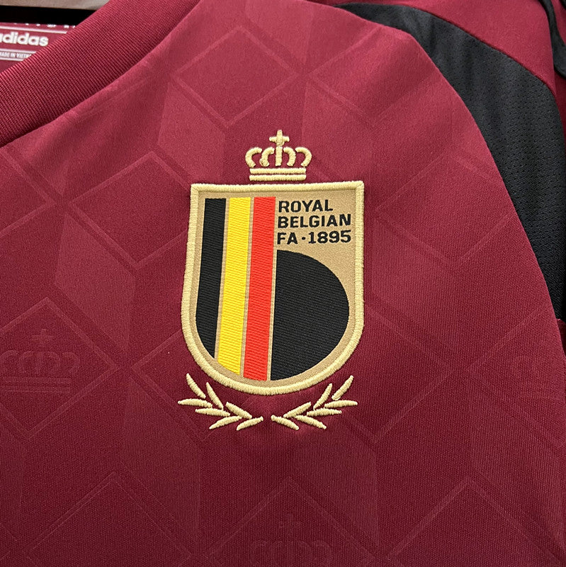 Belgium Arthur Theate 3 Home Soccer Jersey UEFA Euro 2024