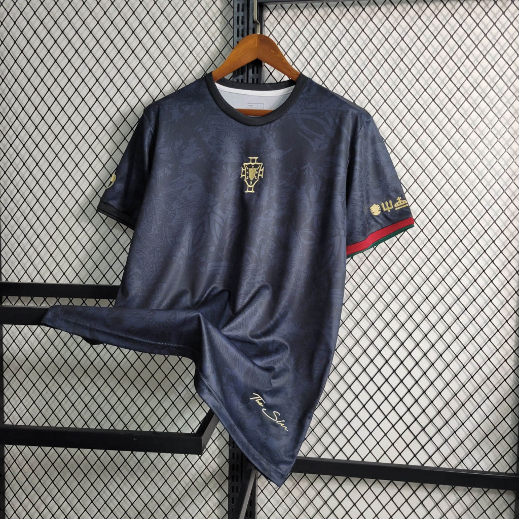 Portugal "Goat" Limited Edition Soccer Jersey 2023-24 - Black