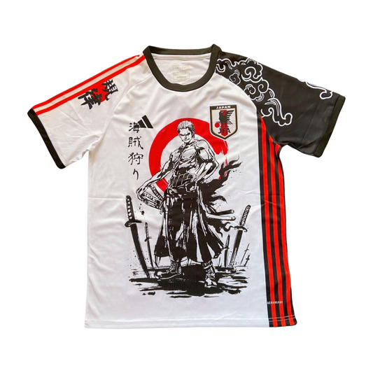 Japan One Piece Roronoa Zoro Special Edition Soccer Jersey 2024/25 - White Black