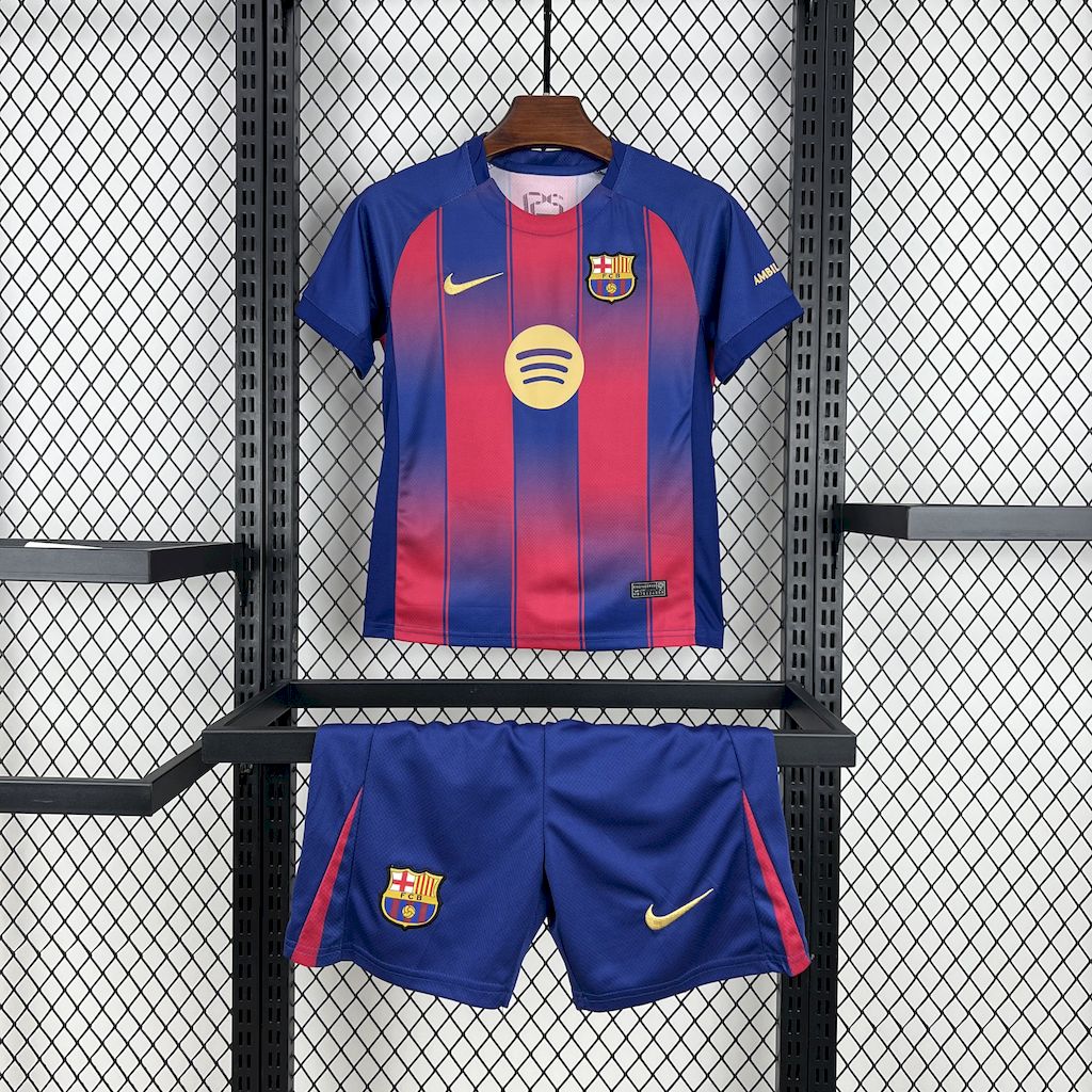 FC Barcelona Robert Lewandowski 9 Kids Home Soccer Jersey 2025-2026
