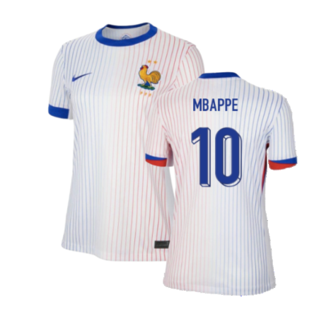 Women's France Kylian Mbappé 10 Away Soccer Jersey Euro 2024