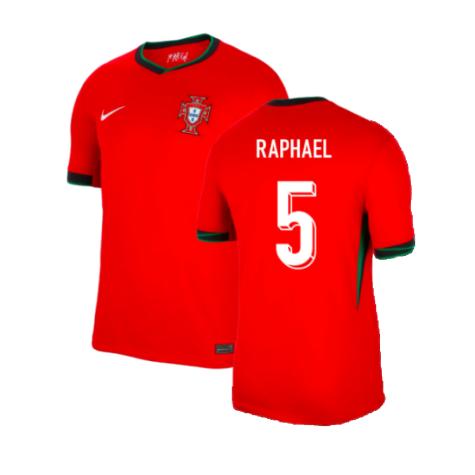 Portugal Raphael Guerreiro 5 Home Soccer Jersey Euro 2024