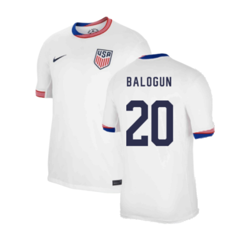 USA Folarin Balogun 20 Home Soccer Jersey 2024/25