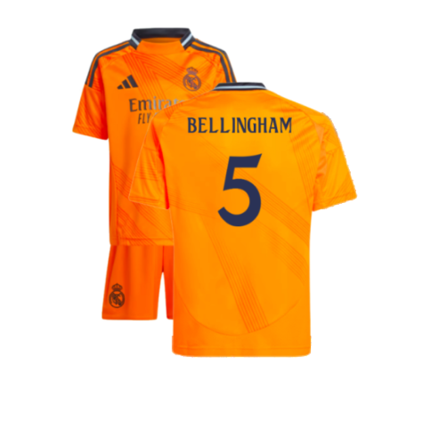 Real Madrid Jude Bellingham 5 Away Soccer Jersey Kids Mini Kit 2024/25