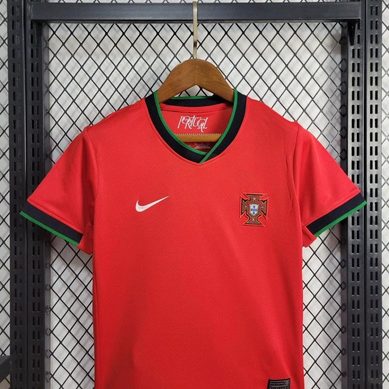 Portugal Joao Cancelo 20 Kids Home Soccer Jersey Euro 2024